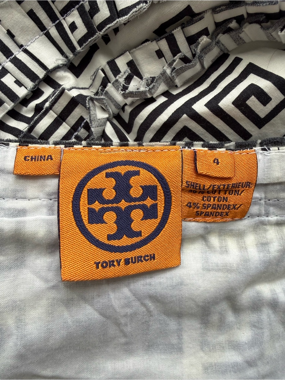 Tory Burch Geometric Ruffle Trim Dress | Size 4 | NYC Chic Meets Quiet Luxury - Picture 3 of 4